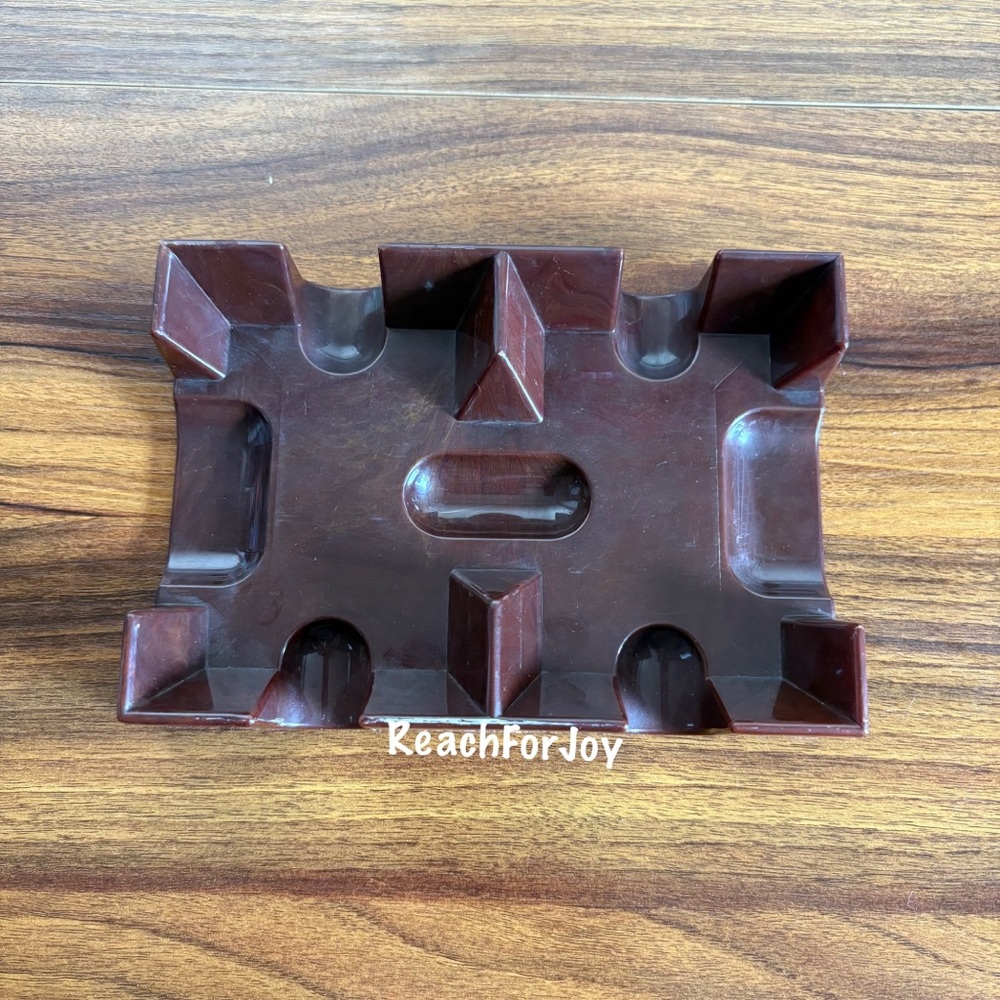 Vintage Brown Plastic Double Playing Card Tray Nudell USA